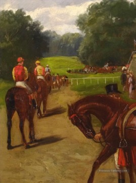 Horse Racing Day Samuel Edmund Waller sport de genre Peinture à l'huile